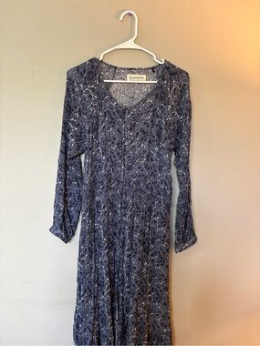 Aventura Blue Paisley Long Sleeve Maxi Dress